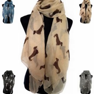 Woman scarfs with dogs